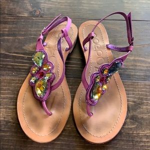 Apepazza purple sz7 sandals with gems